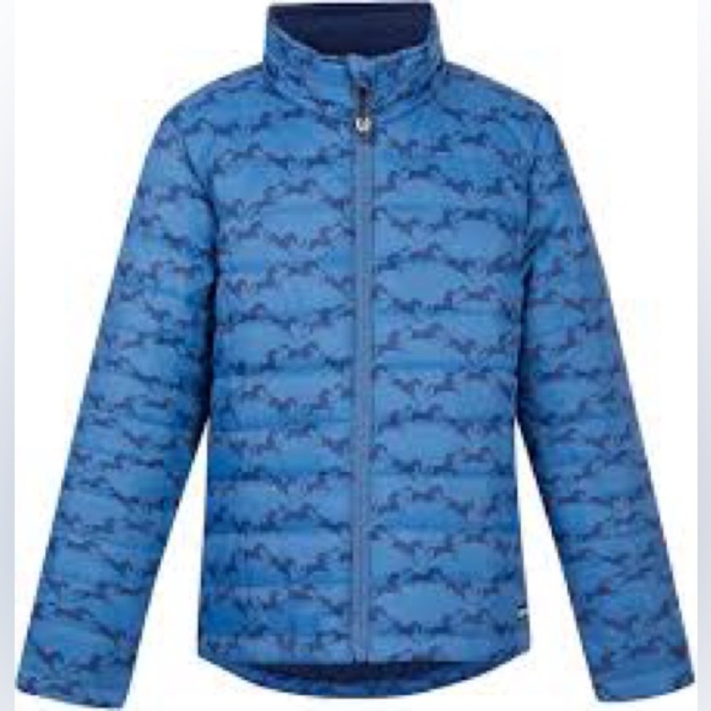 Kerrits medium girls boys coat blue quilted puffer jacket horses equestrian